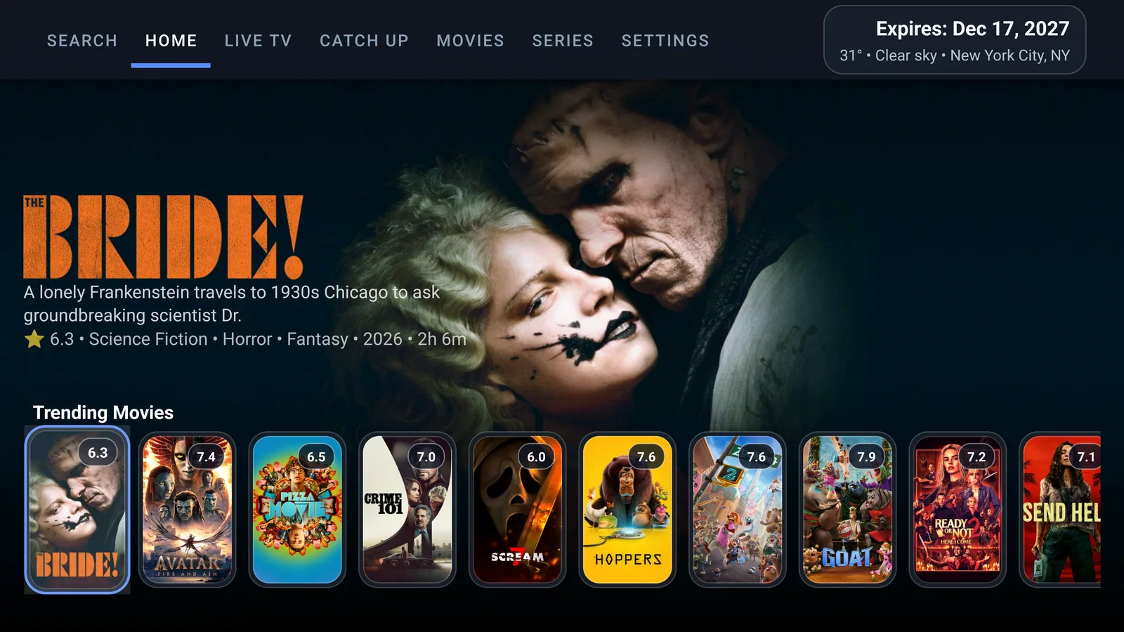 Mike's Tv TV app home screen
