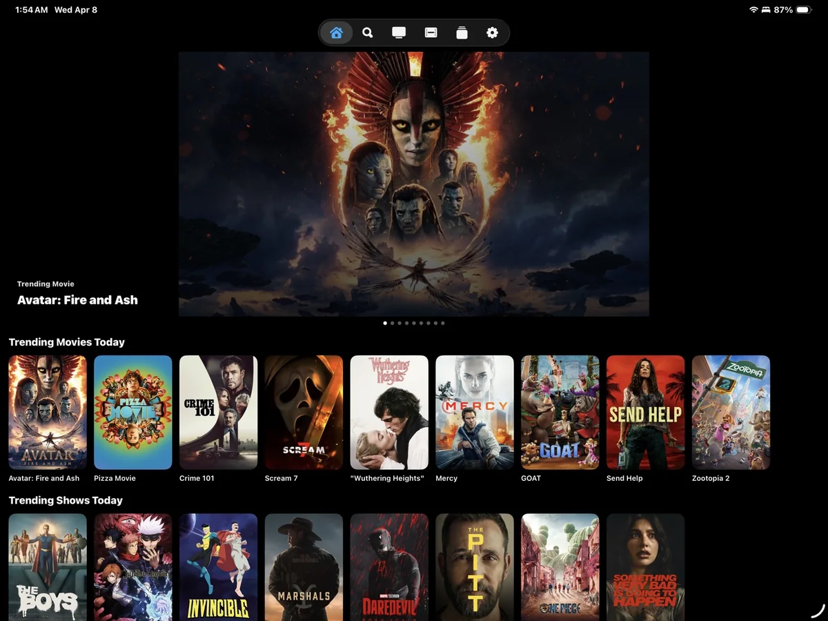Mike's Tv app on iPad